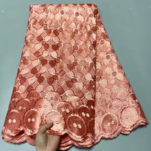 5 Yards African Swiss Lace Fabric 2021 High Quality Cotton Dry Lace Latest Dubai Fabrics Swiss Lace Fabric In Switzerland 2024 - buy cheap