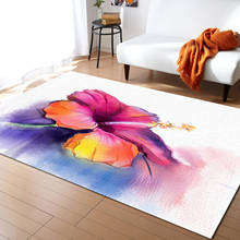 Hibiscus Flower Watercolor Flower Carpets for Living Room Household Bedside Rug Girls Room Decoration Floor Mats 2024 - buy cheap