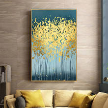 Imagem de impressão hd abstrata nórdica árvore de ouro, pintura em tela, arte de parede, imagens para sala de estar, casa, quadros 2024 - compre barato
