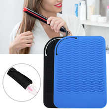 Silicone Hair Straightener Heat Resistant Pad Cover Travel Hair Styling Curling Iron Wrap Non-Slip Mat Hairdressing Salon Barber 2024 - buy cheap