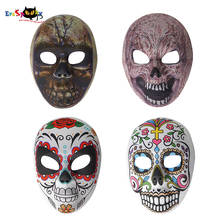 Eraspooky Horror Skull Half Face Mask Cosplay Halloween Costume For Adult Scary Skeleton Day of the Dead Carnival Masks EVA 2024 - buy cheap