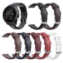 eiEuuk Genuine Leather Replacement Watch Band Bracelet Wrist Strap for Garmin Forerunner 245 GPS Running Smartwatch 2024 - buy cheap