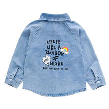 DFXD-Blusa vaquera de manga larga para niña, camisa de algodón con estampado, ropa coreana, de 1 a 7 años, para primavera 2024 - compra barato