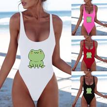 2021 Summer Women Sexy Cartoon Frog Halter Swimwear Bikinis Set Swimsuit One Piece Camisole Push Up Sling Beachwear Bathing Suit 2024 - buy cheap