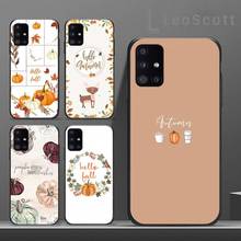 Fundas de teléfono con hojas de otoño feliz de calabaza para Samsung, A50, A51, A71, A31, A21S, S8, S9, S10, S20, S21 Plus, Fe Ultra, 4G, 5G 2024 - compra barato