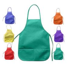 New Kids Apron Child Painting Cooking Baby Kitchen Painting DIY Art  Non-woven Fabric Pocket Apron Hot Sale Toddler Clean Aprons 2024 - купить недорого