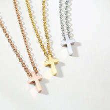 2021 Fashion Simple Small Cross Pendant Titanium Steel  Catholicism Christian All-Match For Men Women Jewelry Gift 2024 - buy cheap