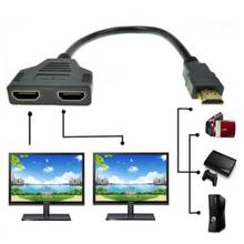 Black 1080P HDMI-compatible Port Male to 2 Female 1 In 2 Out Splitter Cable Adapter Converter 11.8 Inch 2024 - buy cheap