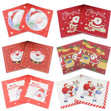 Guardanapos de papel 50 tamanhos, guardanapos de papel coloridos para decoração de festa de natal, estampados com novo estilo 2024 - compre barato