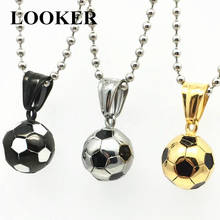 LOOKER Sporty Necklace Football Pendant With Chain Stainless Steel Soccer Necklace Gold Color Men/Women Sport Ball Jewelry 2024 - buy cheap