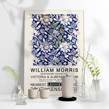 Navy Blue William Morris Museum Exhibition Retro Poster Nordic Floral Art Painting Wall Art Print Plant Pattern Home Decor Gift 2024 - buy cheap