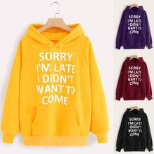 New Letter Printing Pocket Hooded Sweatshirt Ladies Fashion Casual Sweatshirt Loose Daily Style Autumn Winter 2024 - buy cheap