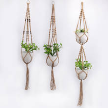 Pot Hanging Hemp Rope Macrame Plant Hanger Holder Flower Pot Hanging Basket Home Vertical Garden Decoration 2024 - buy cheap