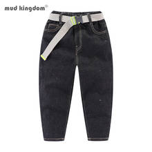 Mudkingdom Kids Boys Jeans with Belt Baby Clothes Classic Pants Children Denim Clothing Boy Casual Bowboy Long Trousers Clothing 2024 - buy cheap