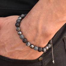 2020 nova tendência pulseira masculina 8mm pedra natural handmake pulseira para presente de jóias 2024 - compre barato
