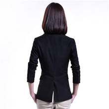 Jaqueta blazer feminina pequeno, primavera preto, formal, slim, manga comprida, cj020 2024 - compre barato