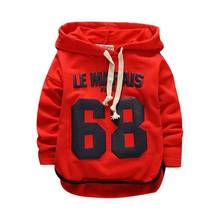 Boys sport clothes Autumn winter Cotton Letter 68 Coat Full Sleeve Hooded jacket Boy's Kids Children's Clothing Sweater 2024 - buy cheap