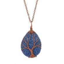 12PCS Natural Stone Lava Rock Tree of Life 7 Chakra pendulum Pendant Necklace for Women Quartz Crystal Collar Reiki Jewelry Free 2024 - buy cheap
