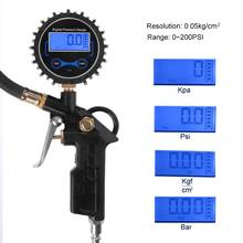 Calibrador de pneus de carro, manômetro digital, mandril de ar de 200 psi & tipo de mangueira 2024 - compre barato