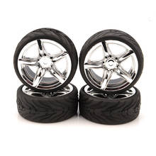 En Stock de neumático de caucho de accesorios 4 unids/set 12mm caucho neumático y la llanta de la rueda de ajuste RC 1:10 en coche de competición en carretera a 2024 - compra barato