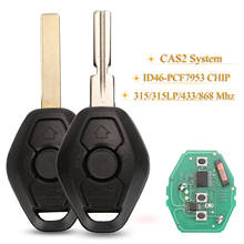 Kutery 10 pçs 3 botões cas2 sistema chave remota do carro 315/433/868 mhz ID46-7953 chip para bmw 3/5 7 series com hu58 hu92 lâmina 2024 - compre barato