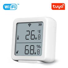 Беспроводной Wi-Fi датчик температуры и влажности Tuya, комнатный гигрометр, термометр с поддержкой Alexa и Google Assistant 2024 - купить недорого
