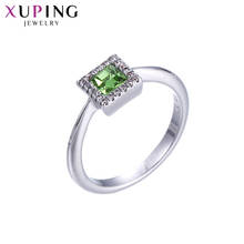 Xuping-anillo cuadrado de cristal para mujer, joyería a la moda, regalos de temperamento elegante, 15292 2024 - compra barato