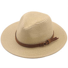 Шляпа соломенная для мужчин и женщин, простая пляжная Панама, дорожная Кепка с защитой от УФ лучей, лето 2021 2024 - купить недорого