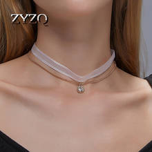 ZYZQ-collar de circonia cúbica para mujer, cadena en capas, accesorios de joyería para fiesta 2024 - compra barato