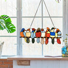 Mini Stained Bird Window Hanging Sun Catcher Bird Species Stained Pendant Window Hanging Suncatcher Acrylic Birds Hanging 2024 - buy cheap
