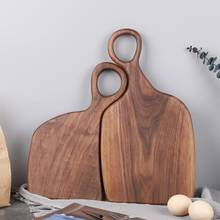 Natural Irregular Steak Bread Board Dessert Tray with Hanging Ring Cutting Chopping Board Creative Design Placement Plate Art 2024 - buy cheap
