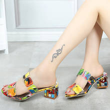 Summer sandals for woman fashion open toe colorful rhinestone platform sandals female shoes thick heels shoes woman pumps lady88 2024 - buy cheap
