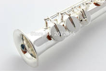 Красивый латунный посеребренный б плоский Сопрано-саксофон B плоский саксофон высококачественный музыкальный инструмент Бесплатная доставка 2024 - купить недорого