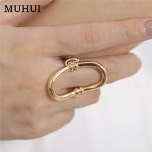 Необычное металлическое Изогнутое Кольцо круглой формы для женщин, простое геометрическое кольцо, вечерние ювелирные изделия 2024 - купить недорого