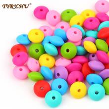TYRY.HU 200pcs/lot Lentil Beads Baby Teether Silicone Teething beads for Necklace DIY Pacifier Chain BPA Free Silicone Beads 2024 - buy cheap