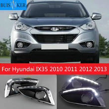 2PCS Car LED For Hyundai IX35 2010 2011 2012 2013 fog lamp cover DRL Daytime Running Lights headlight 12V Daylight 2024 - buy cheap