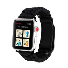 Ремешок для apple watch, ремешок 42 мм, 38 мм, версия apple watch 4 браслет 44 мм 40 мм наручных часов iwatch, 4/3/2/1 для путешествий нейлоновый зонтик ремень 2024 - купить недорого