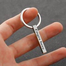 Custom name or words on 4 Sides Stainless Steel Keychain Personalize For Men/Women Fashion Gift for Family Gold Sliver Rose Gold 2024 - buy cheap