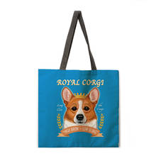 Crown corgi lazer sacola de serapilheira saco de compras ambiental saco de praia ao ar livre lazer sacola 2024 - compre barato