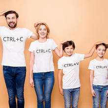 Funny Ctrl+C and Ctrl+V Printed Mommy and Me Clothes Summer Mom Dad Kids Family Matching Clothes White Matching Family Outfits 2024 - buy cheap