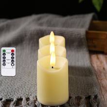 Realistic Remote Control LED Flameless Candle Lights New Year Candles Battery Powered Led Tea Lights Easter Candle 2024 - buy cheap