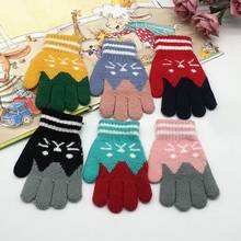 Spring Warm Cute Cat Gloves Children Kids Full Finger Knitting Mittens Soft Comfortable Cashmere Knitted Finger Gloves guantes 2024 - buy cheap
