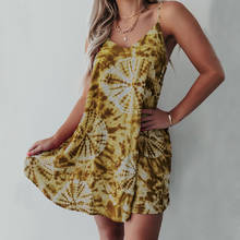 Qrwr moda floral impressão mini vestidos para mulher verão com decote em v fora do ombro vestido de mulher casual espaguete roupas femininas 2024 - compre barato