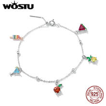 WOSTU 925 Sterling Silver Original New Bracelet Adjustable MINI Bracelet Chain Link Fit MINI Pendant Fashion Jewelry CTB061 2024 - buy cheap