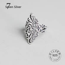 Real 925 sterling silver finger rings for women China Pattern Trendy fine Jewelry Large Adjustable Antique Rings Anillos 2024 - buy cheap
