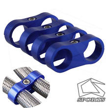 12-AN AN12 24MM Braided Hose Separator Clamp Fitting Adapter Bracket Oil line clip hood blue  x 4 pcs 2024 - buy cheap