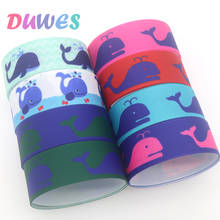 DUWES-Cinta de grogrén con estampado de animales marinos, lazo para el pelo, decoración DIY, 50 yardas, OEM D1290 2024 - compra barato