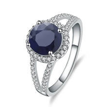 Женское кольцо из серебра 925 пробы, с натуральным сапфиром карата 2024 - купить недорого