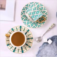 Nova caneca de café cerâmica copo de chá da tarde leite copos de água com prato e colher 2024 - compre barato