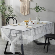 Tablecloth Embroidery White Lace Table Cloth Rectangular Tablecloths Hotel Wedding Home Decoration Party Table Cover Decor 2024 - buy cheap